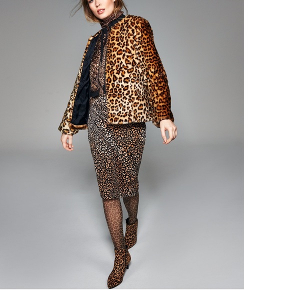 Thalia Sodi Jackets & Blazers - Thalia Sodi woman’s Faux-Fur Leopard-Print Jacket